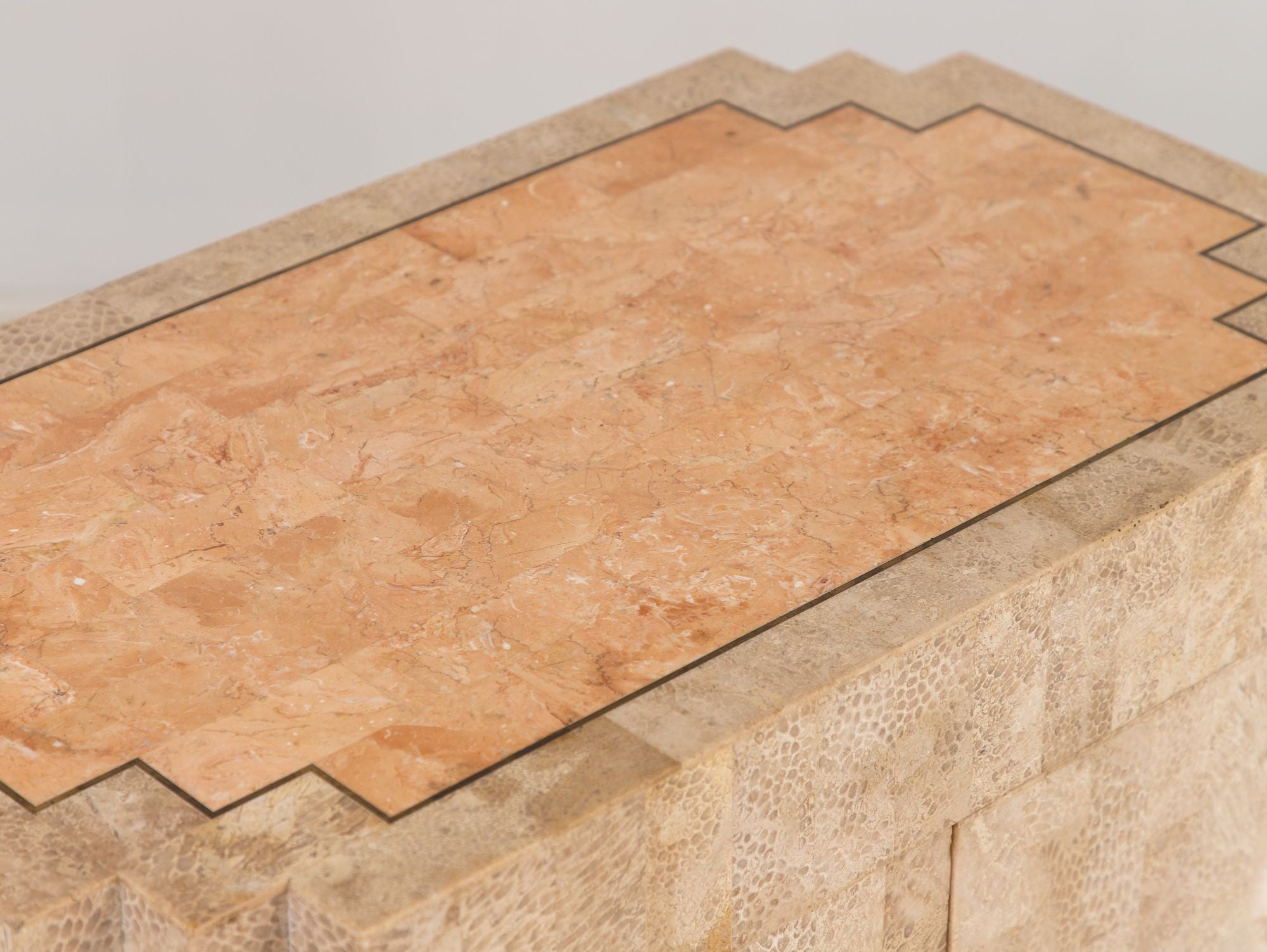 Tessalated Travertine Cabinet, Late 20th C