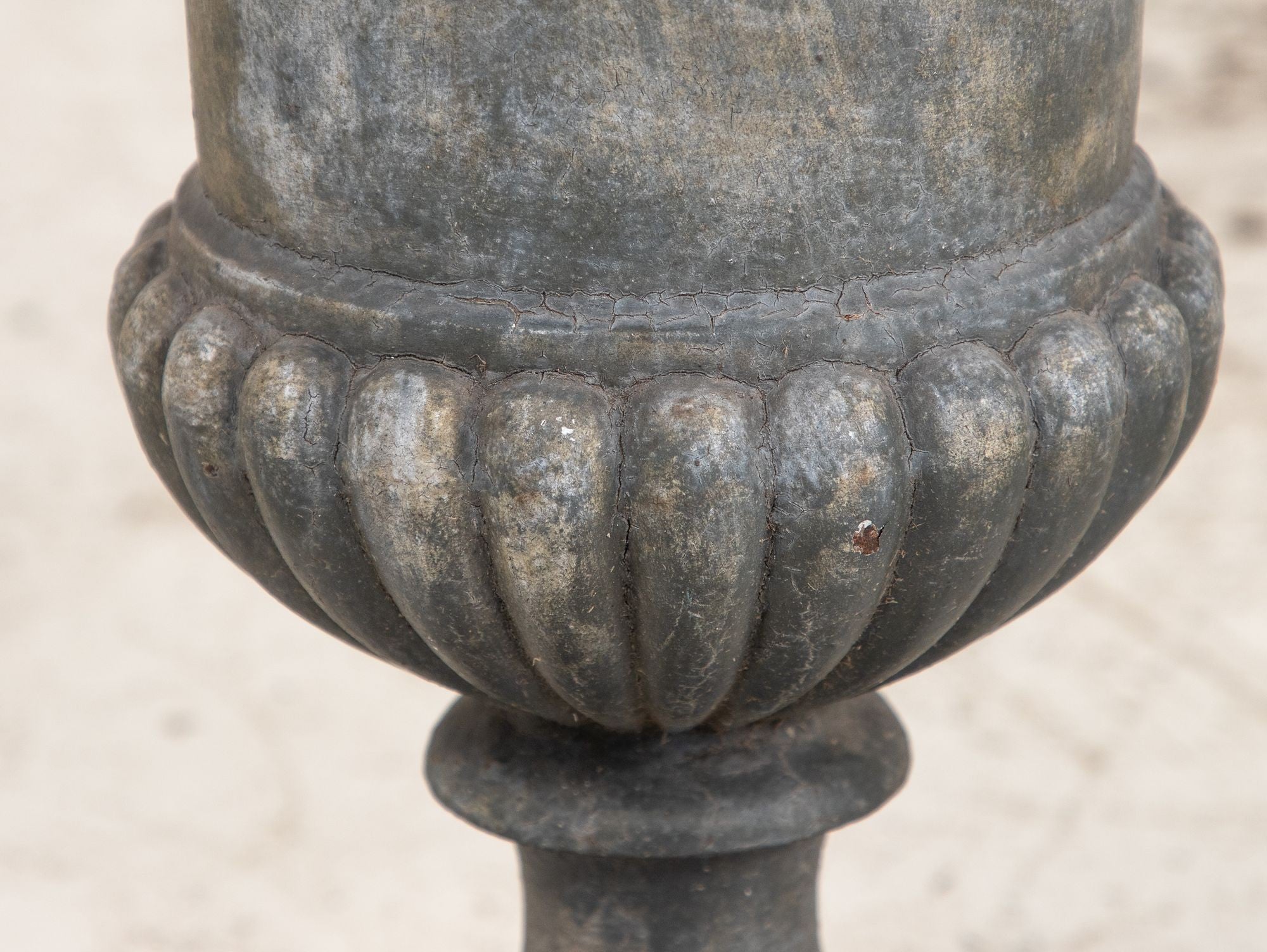 Pair Cast Iron Neoclassical Urns, France Mid 20th C.