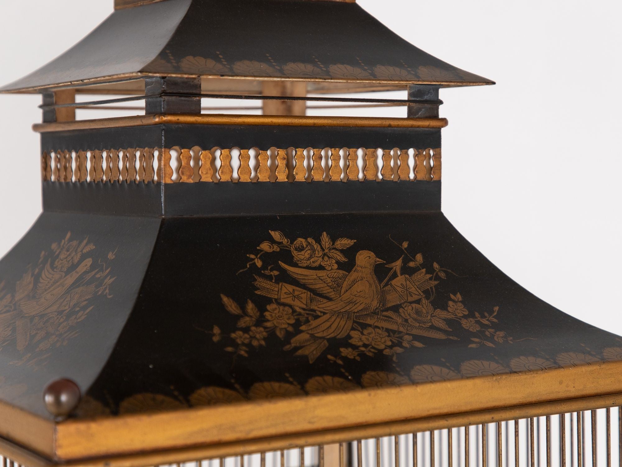 Regency Style Tole Birdcage on Stand, USA, 20th Century