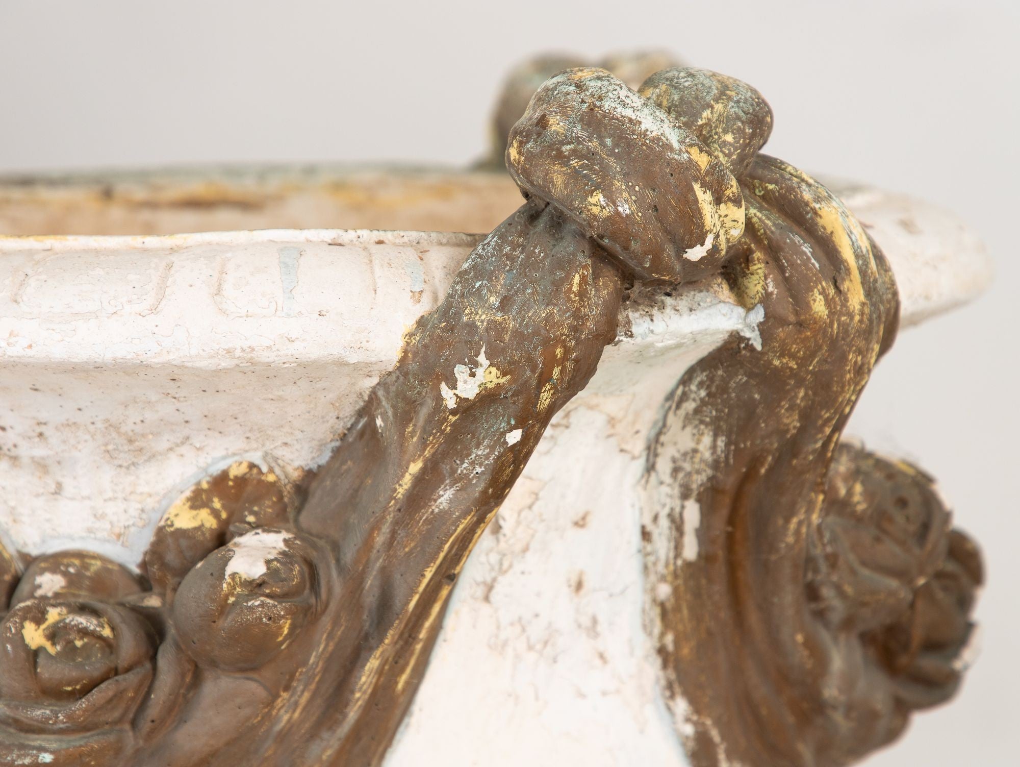 Pair Composite Terracotta Rococo Italian Urns, Mid 20th C.