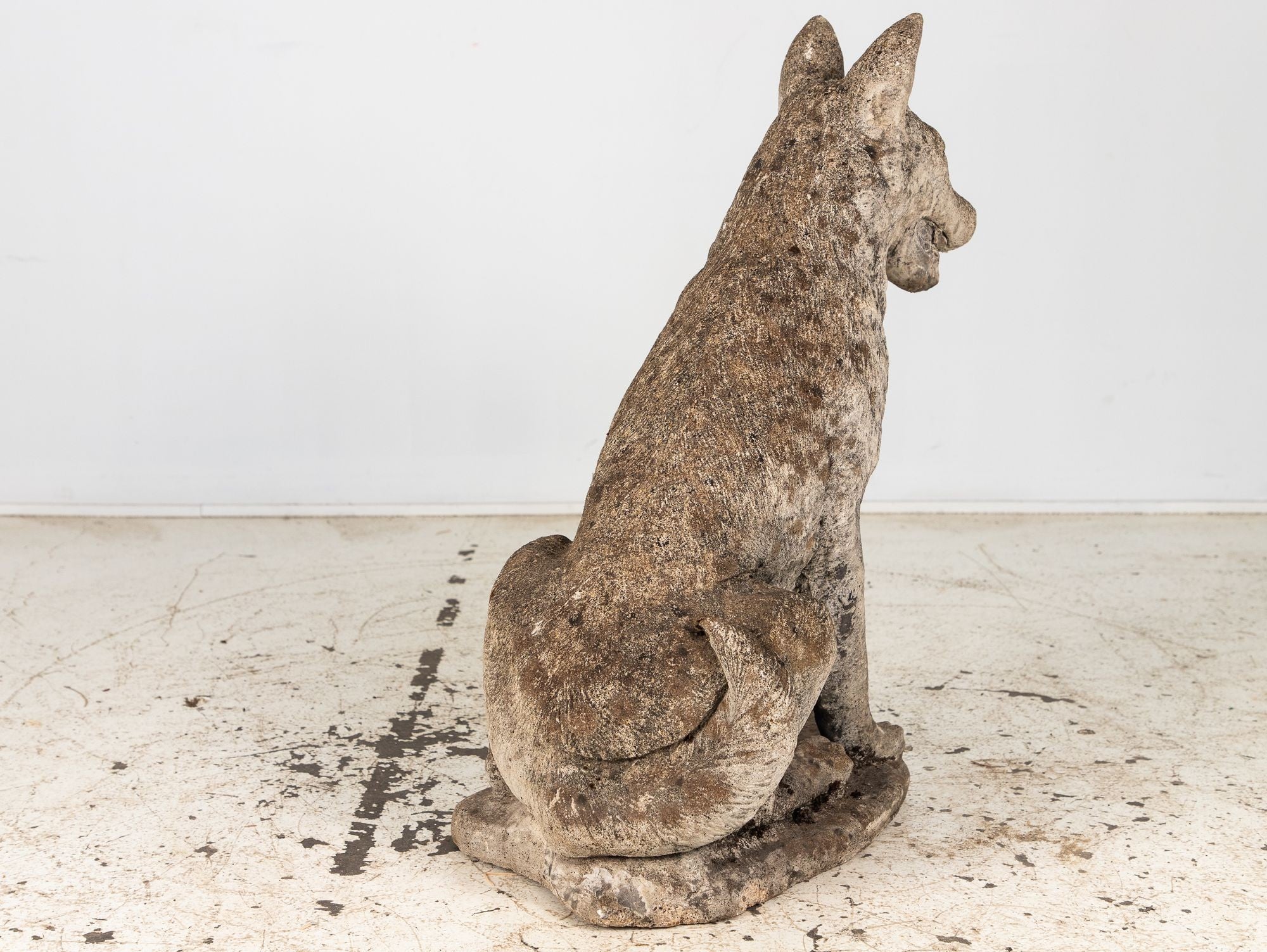 Large Concrete Shepherd Dog Garden Ornament, English mid 20th Century