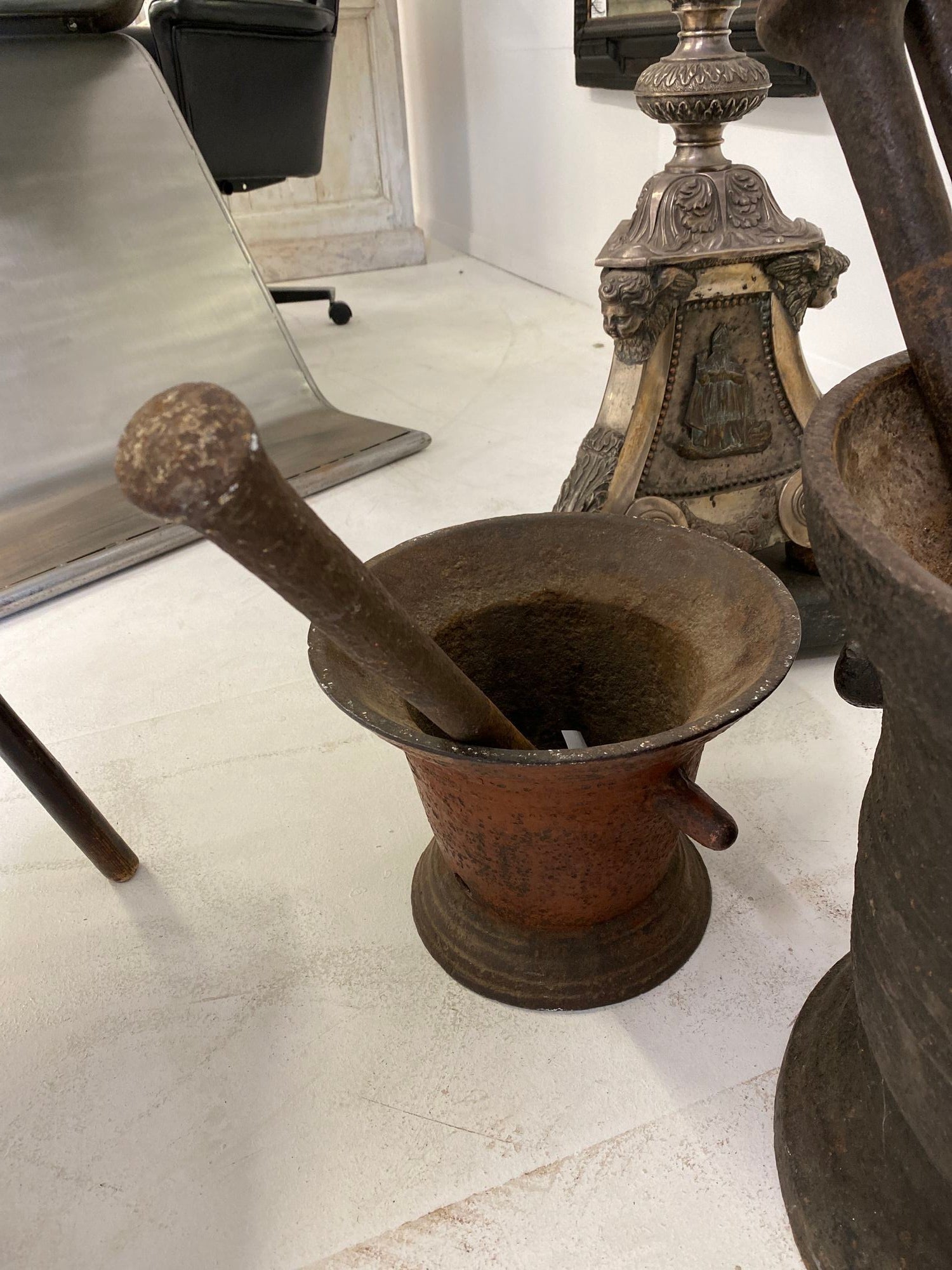 Vintage English Pestle and Mortar Oversized, English 1890s