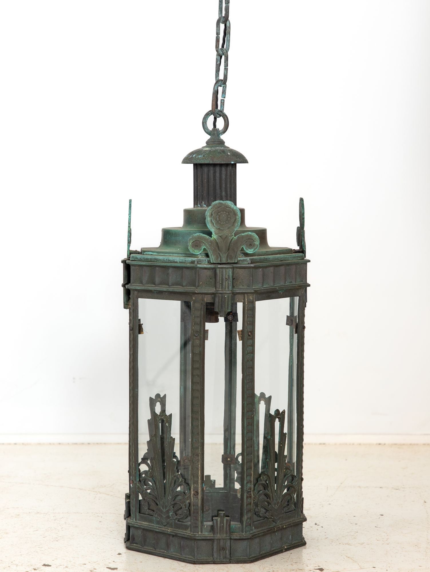 Bronze Art Deco Lantern, Circa 1920-30s