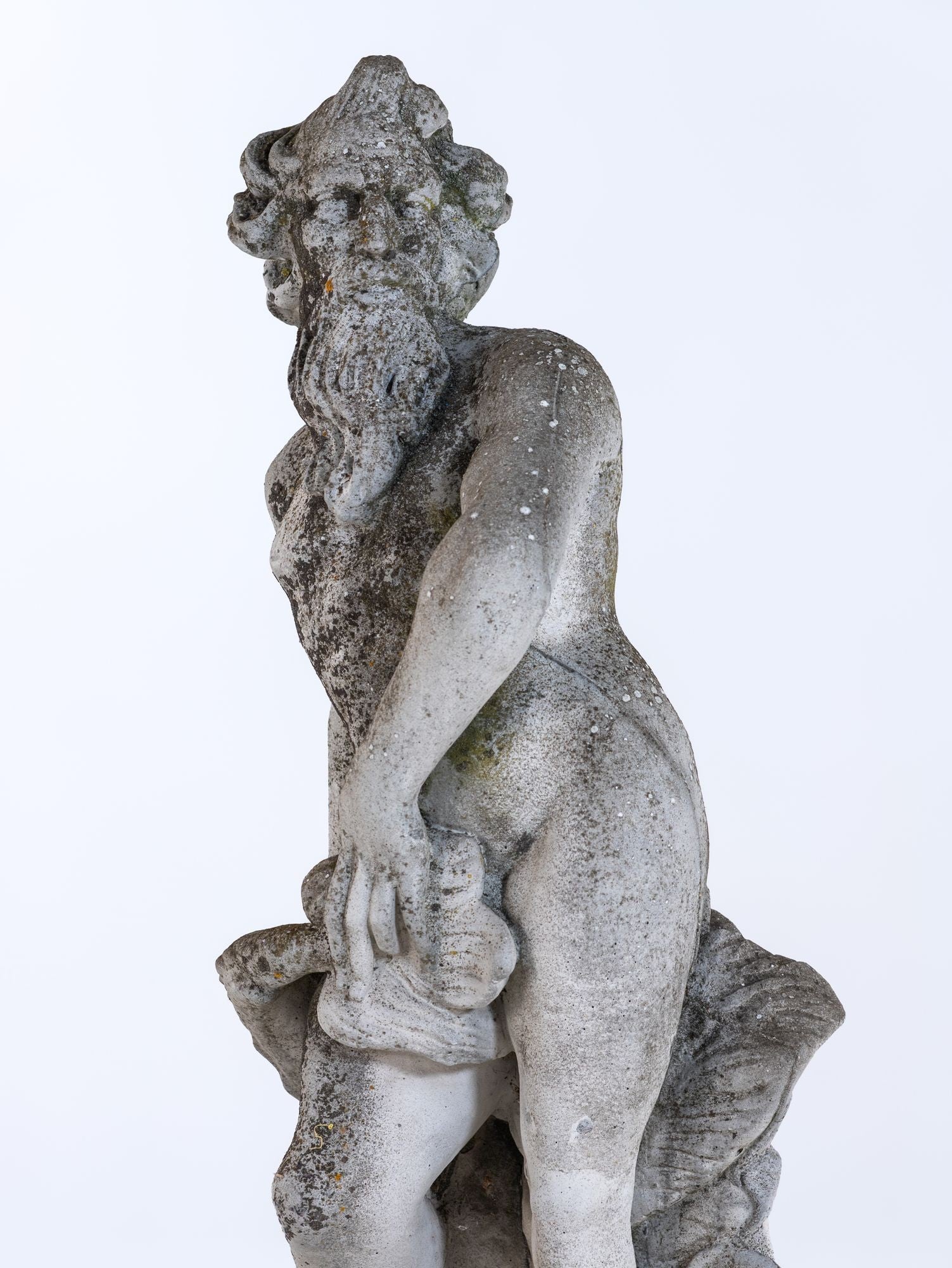 Limestone Garden Figure of Standing Neptune or Poseidon, Denmark circa 1930–50