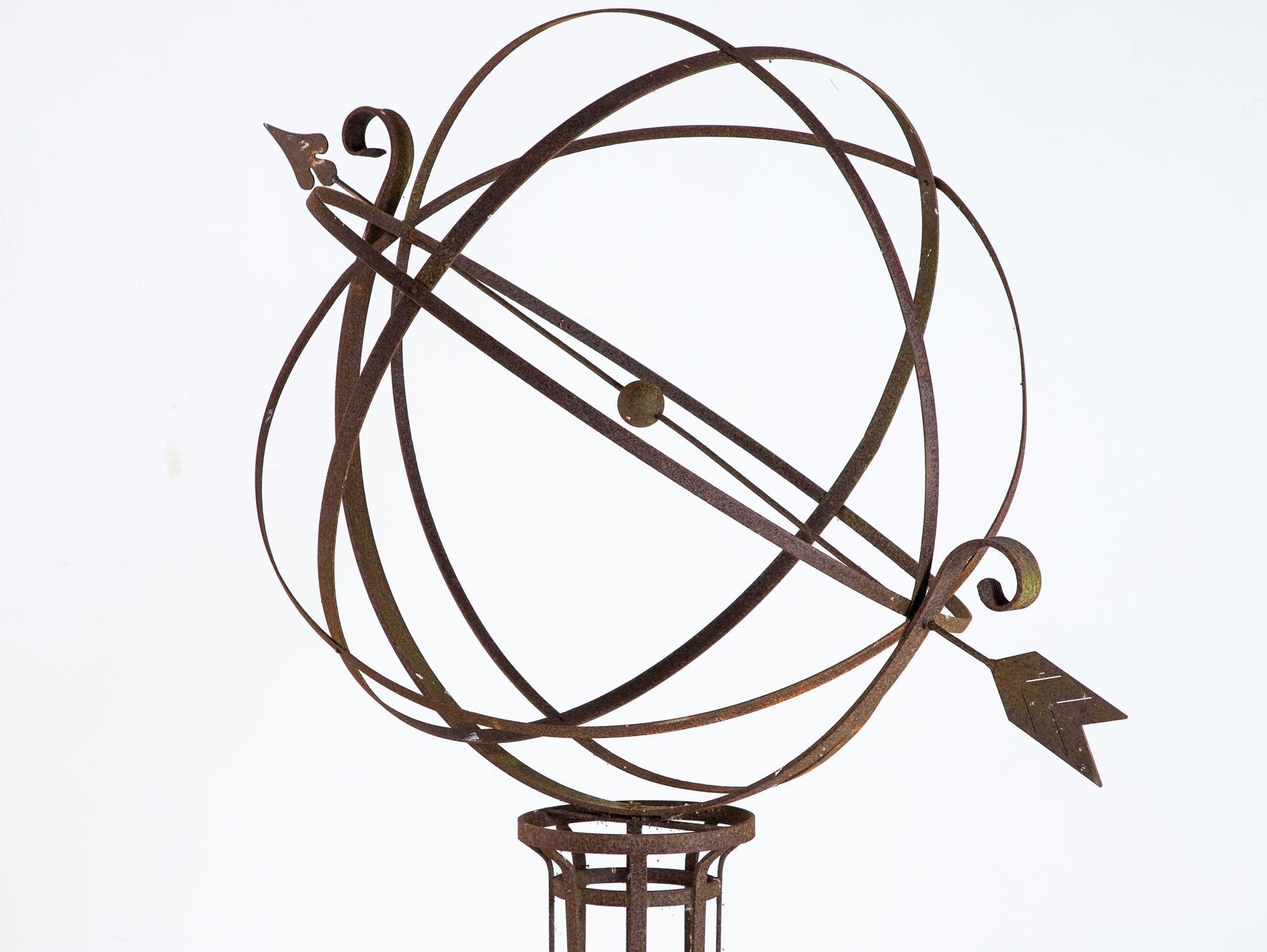English Mid-20th Century Iron Armillary Sphere on Stand