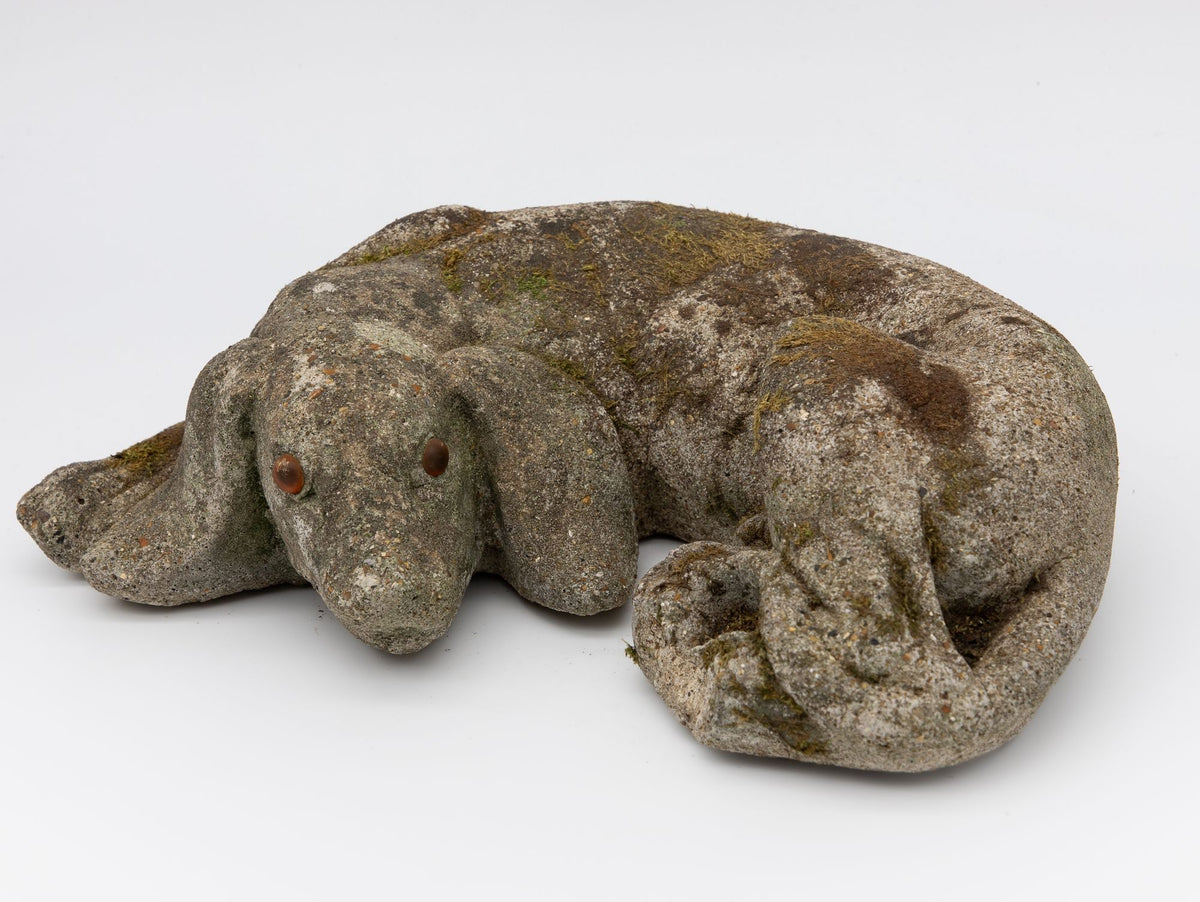 Reconstituted Stone Dog Spaniel Garden Ornament, England 20th Century