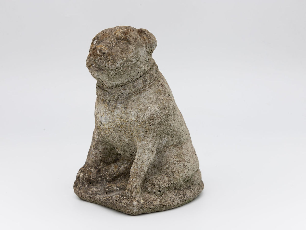 Composite Stone Bull Dog Garden Ornament, England 1970s