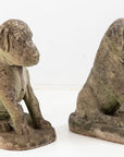 Pair of Composite Stone Boxer Dog Garden Statues, England 1960s
