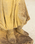 Woman Holding Sheaf of Wheat, Concrete Garden Ornament, England Mid 20th Century