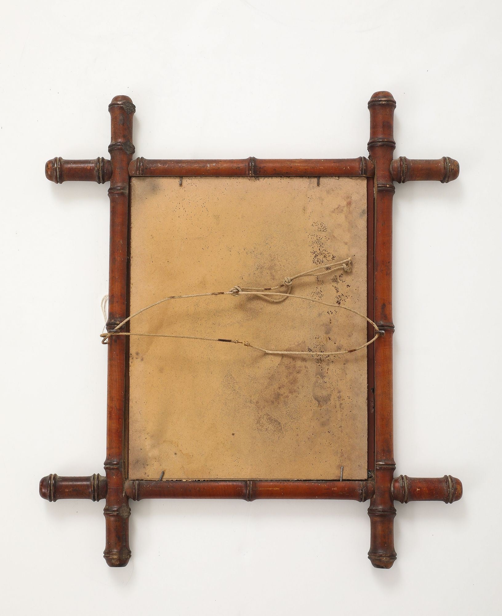 Small Faux Bamboo Carved Frame Mirror, England 1940s