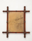 Small Faux Bamboo Carved Frame Mirror, England 1940s