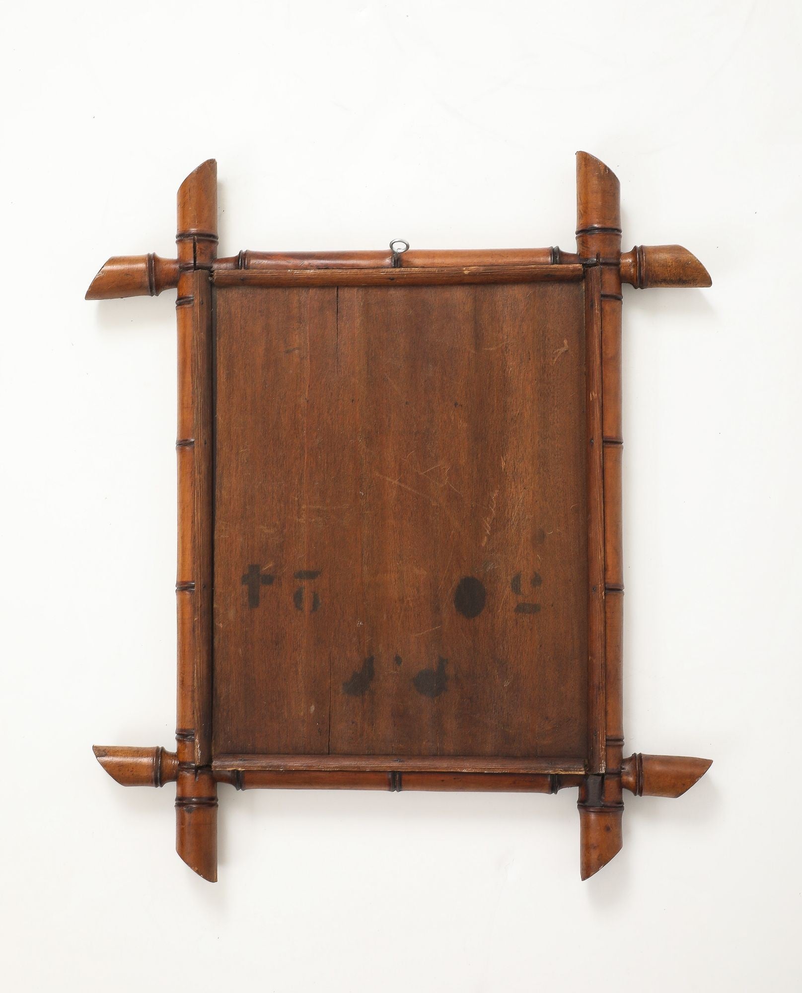 Small Faux Bamboo Carved Frame Mirror, England 1940s