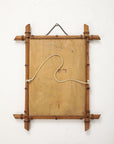 Small Faux Bamboo Carved Frame Mirror, England 1940s