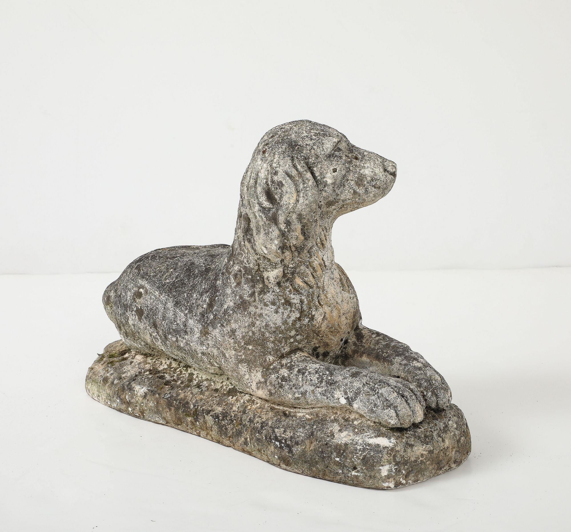 Reconstituted Stone Dog Spaniel Garden Ornament, England 20th Century