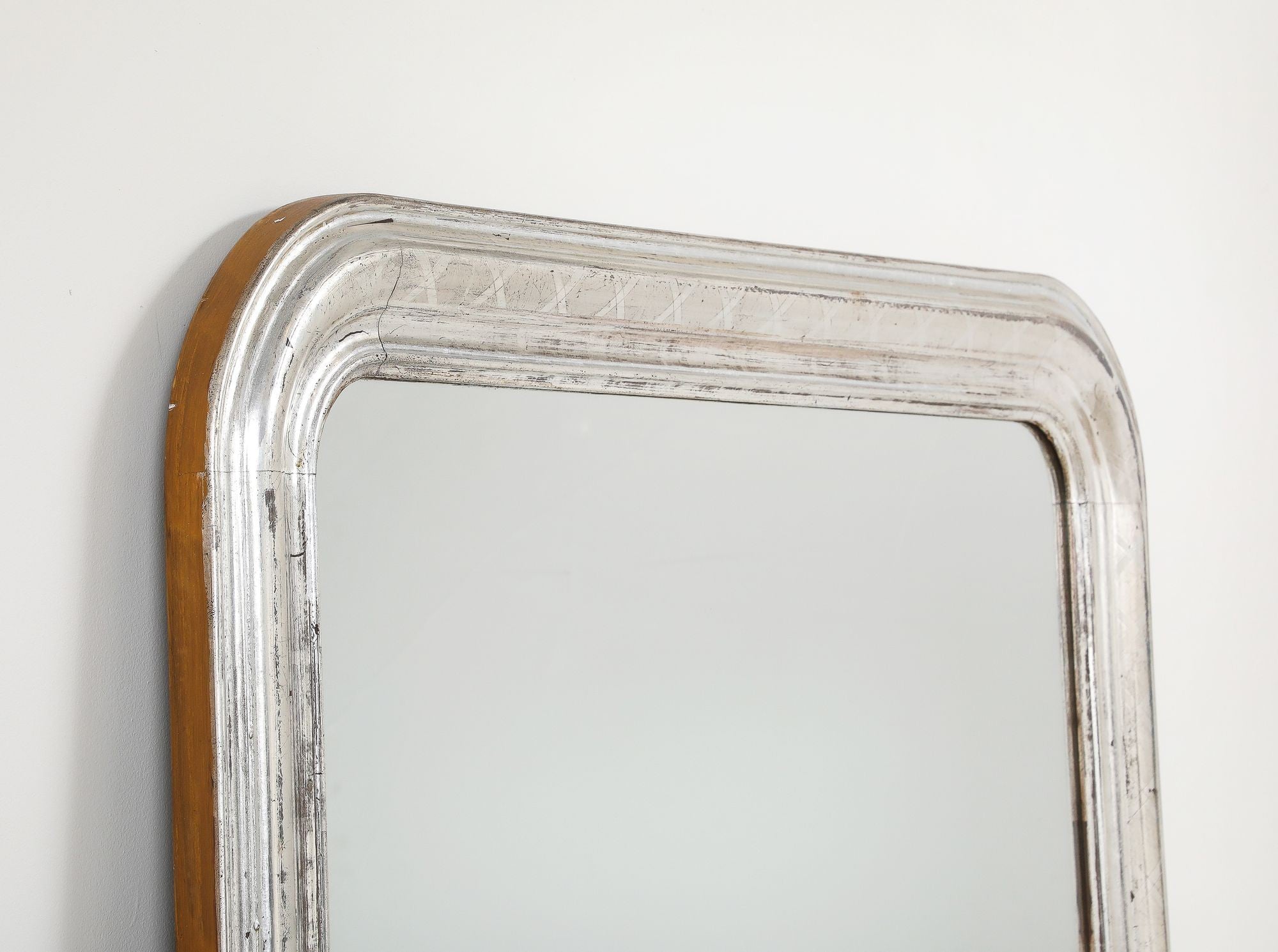 French Silver Gilt Louis Philippe Mirror, Late 19th C.