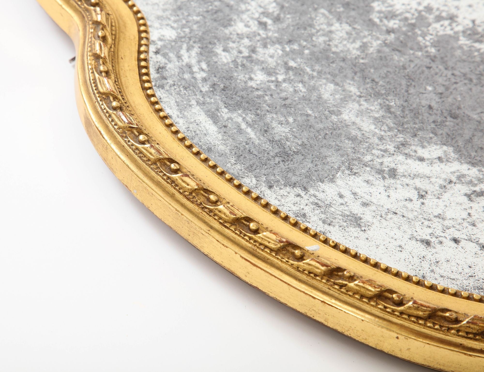 19th Century French Giltwood Mirror with Bow Crown