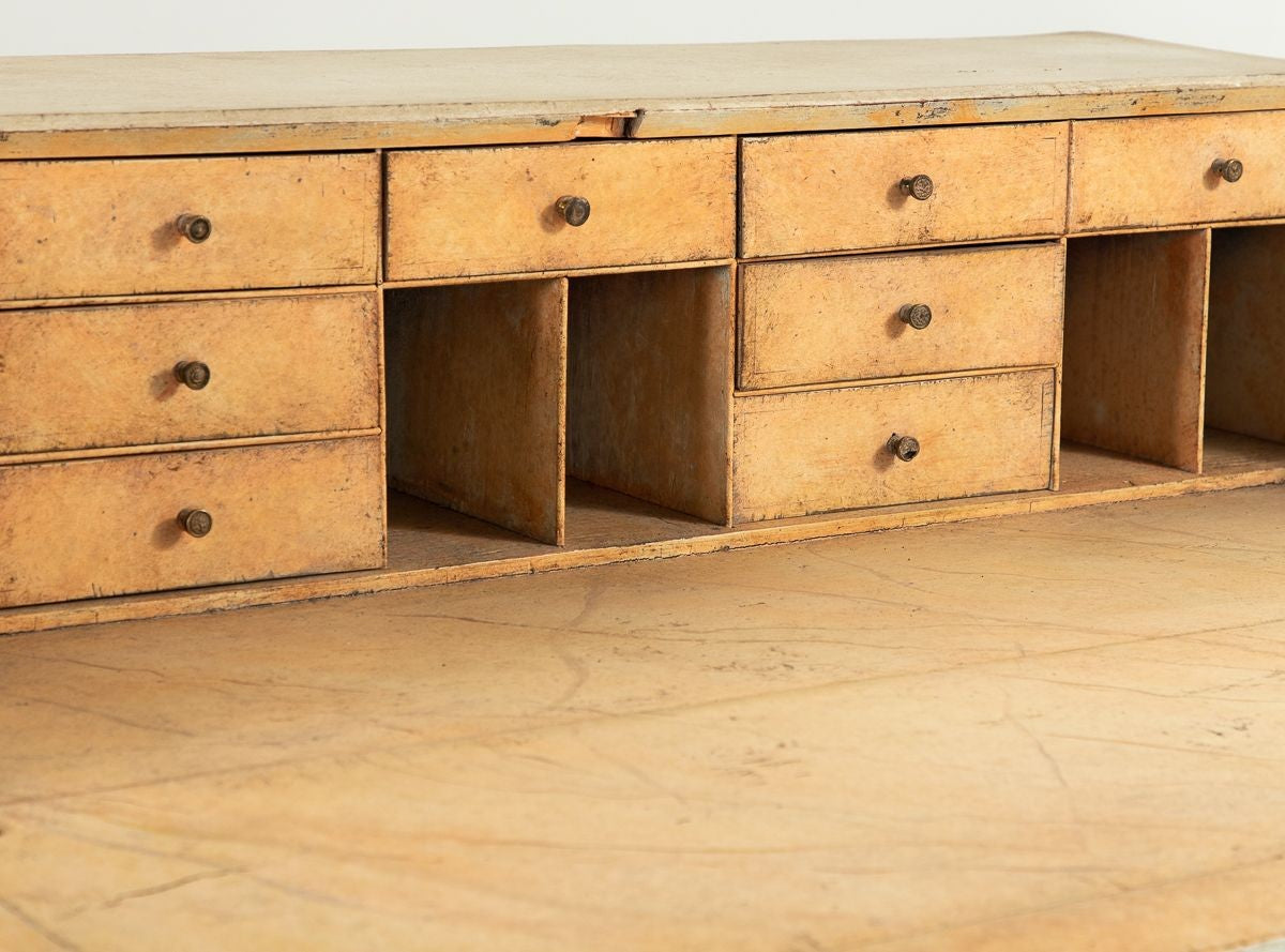 French Painted Secretary Desk with Fallfront, Mid 19th century
