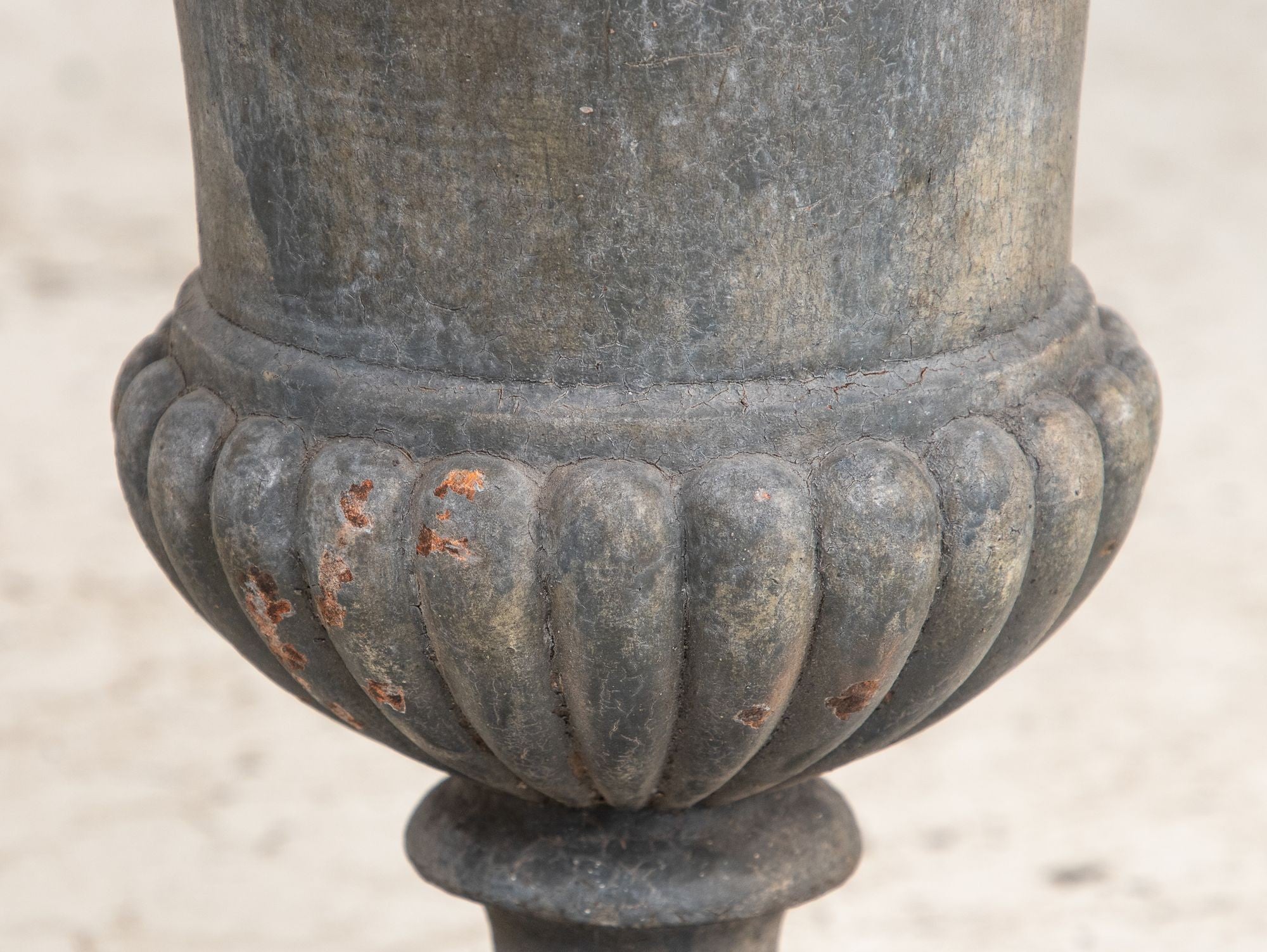 Pair Cast Iron Neoclassical Urns, France Mid 20th C.
