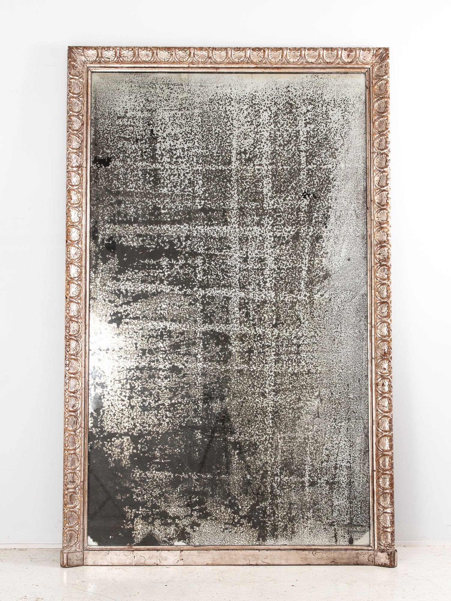 Oversized Silver Gilt Framed Mirror, French 1890s