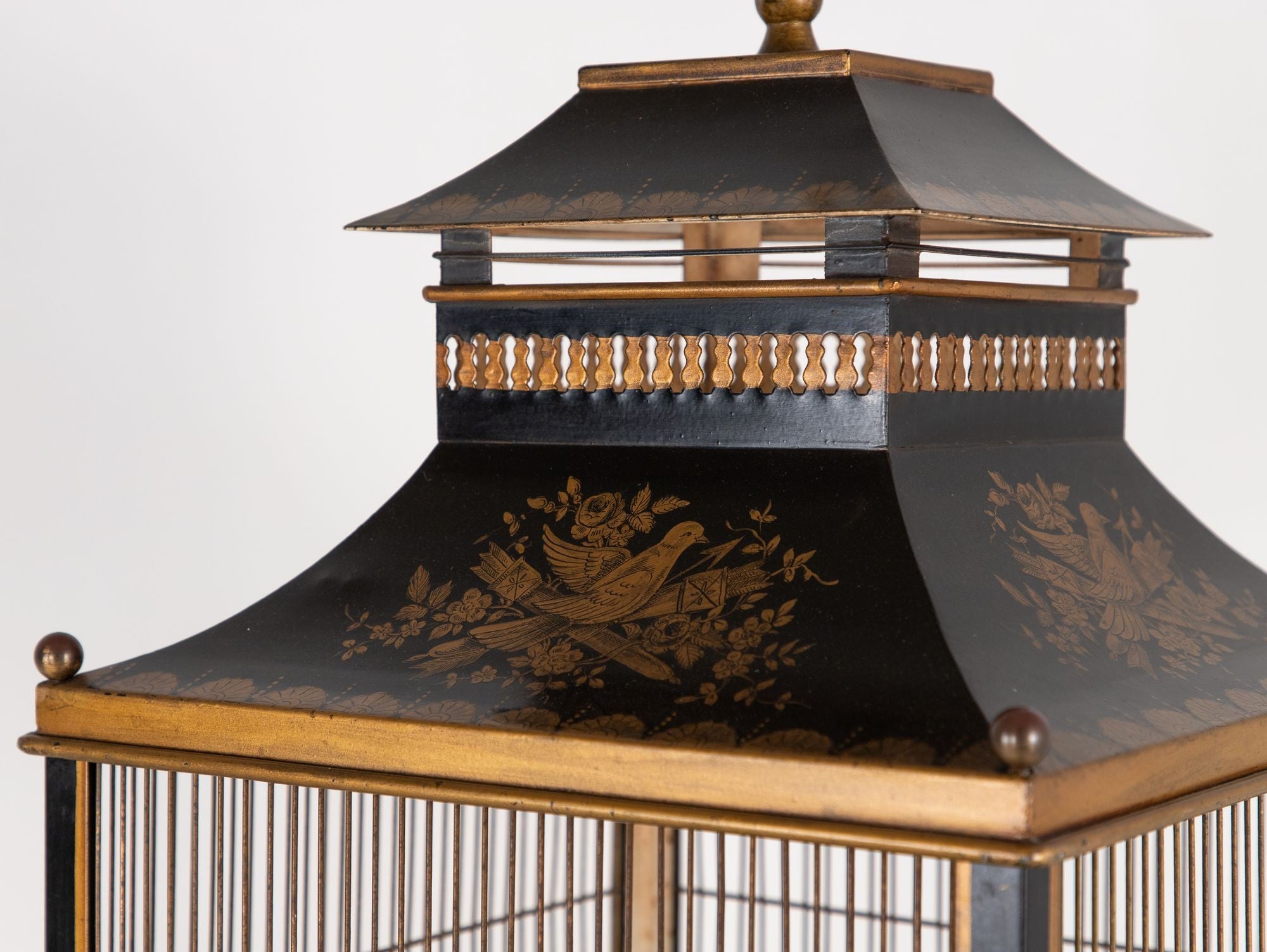 Regency Style Tole Birdcage on Stand, USA, 20th Century