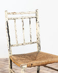 Pair Antique Rush Seat Dining Chairs, England 1920s