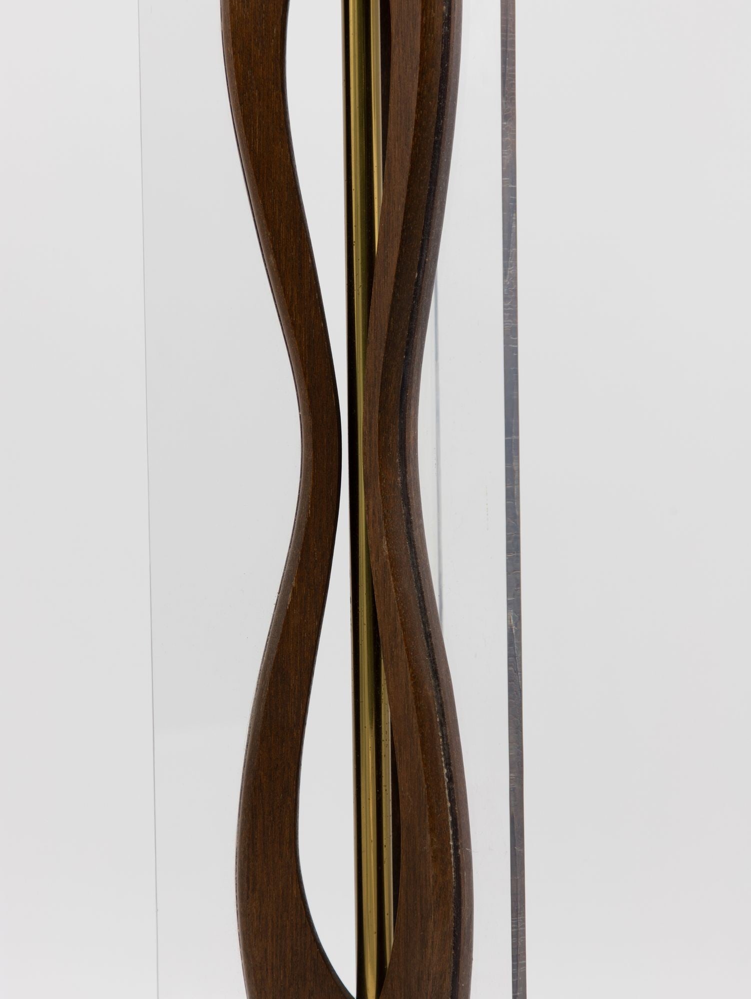 MId Century Modern Wood and Lucite Table Lamp, American Mid 20th C.