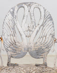 Pair White Painted Swan Back Aluminum Garden Armchairs, Sweden 1960s