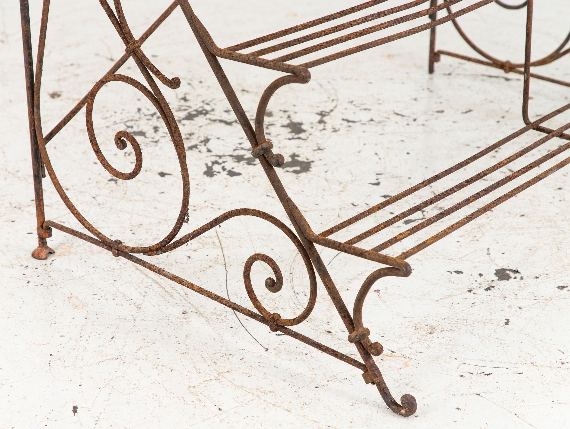 Scrollwork Four Tier Iron Plant Stand or Etagere, England Mid 20th Century