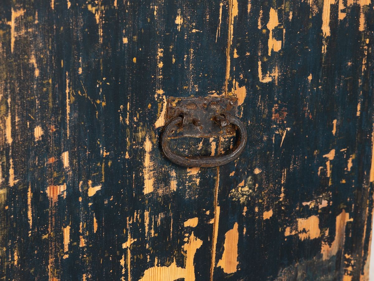 Gustavian Swedish Black Chest on Chest, early 19th Century