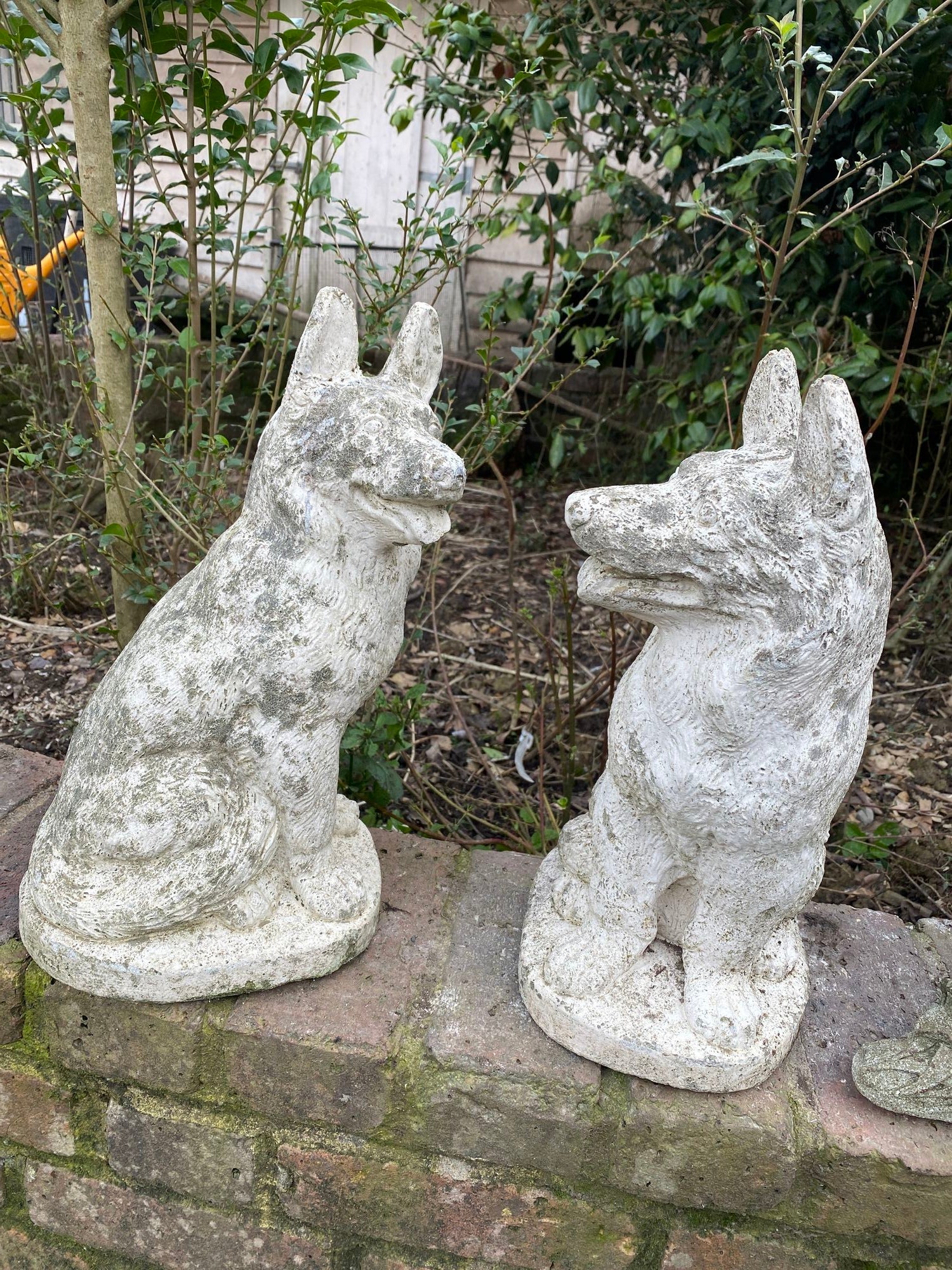 Pair of Concrete Shepherd Dogs, English mid 20th Century
