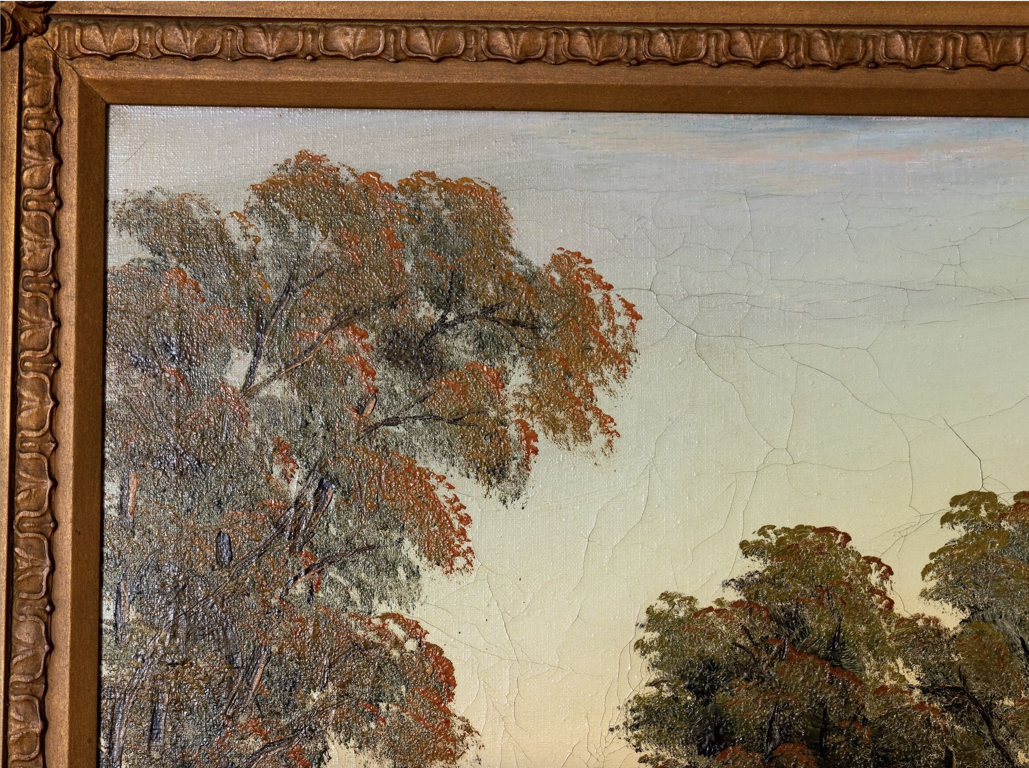 Hudson River School Painting Oil on Canvas, 20th century