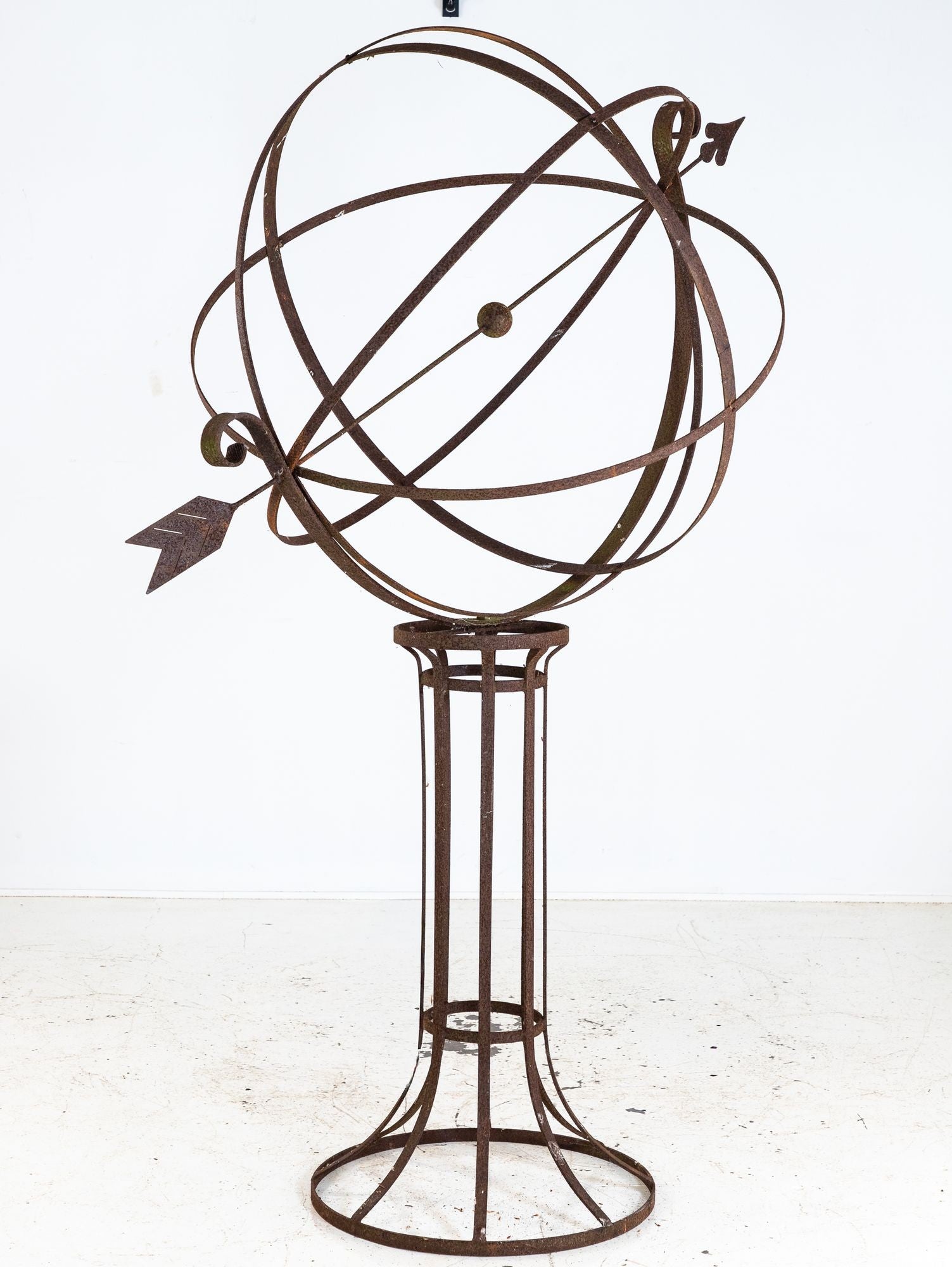 English Mid-20th Century Iron Armillary Sphere on Stand