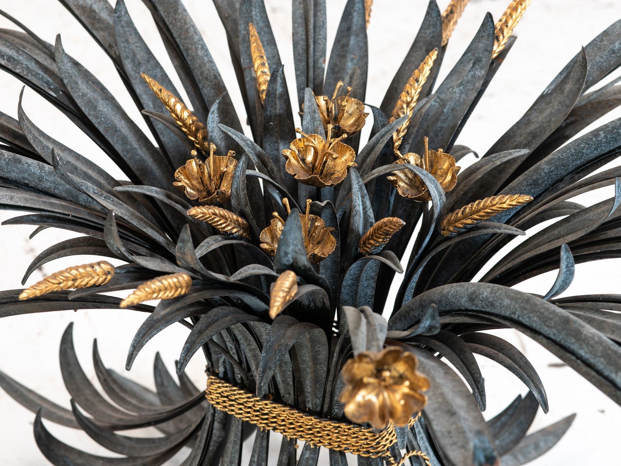 Hollywood Regency Gilt Metal Sheaf of Wheat Coffee Table, France Mid 20th C.
