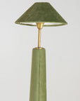 Pair of Moss Green Velvet Floor Lamps, French Late 20th C.