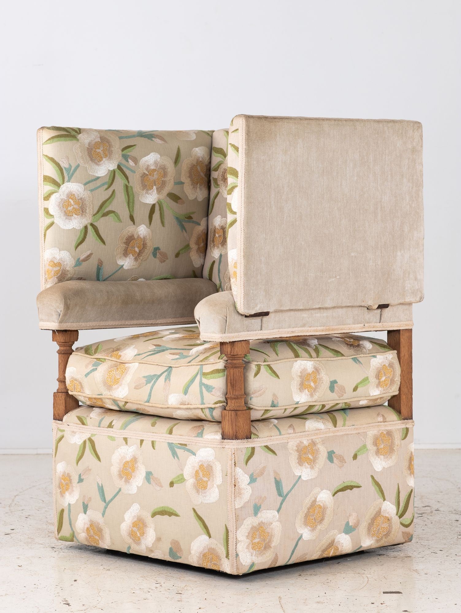 Upholstered Knowle Style Armchair, England Early 20th C.