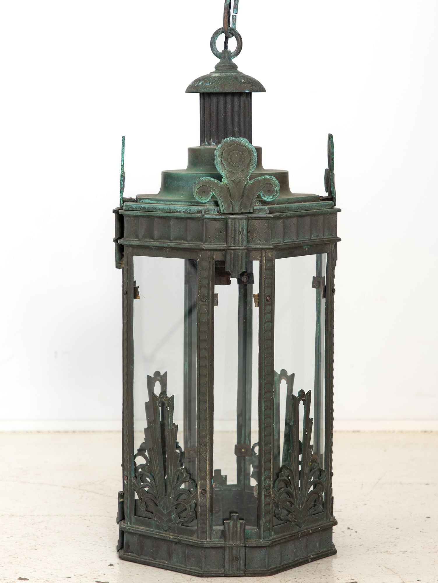Bronze Art Deco Lantern, Circa 1920-30s