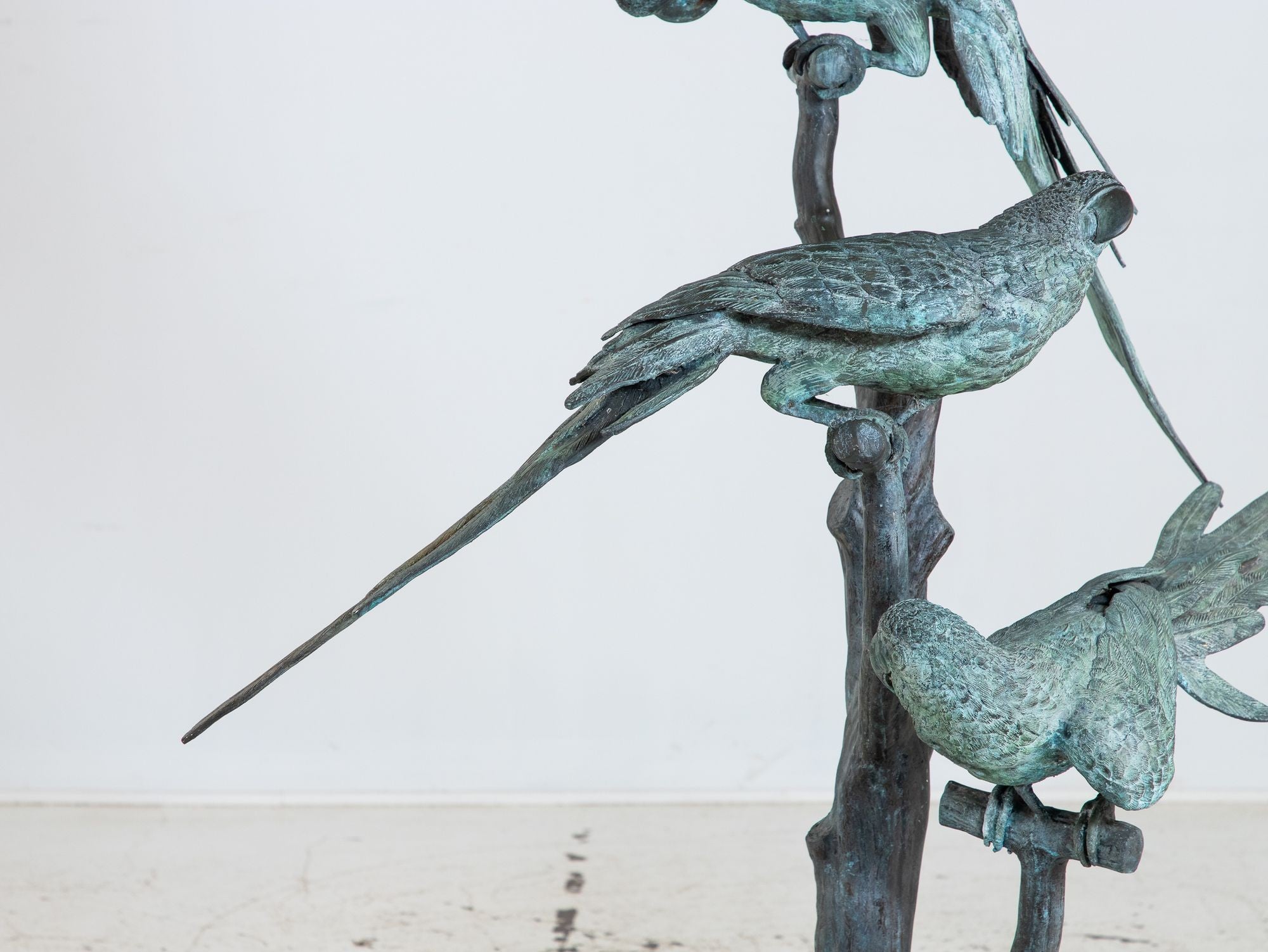 Bronze Sculpture of Three Parrots, Italy Mid 20th C.