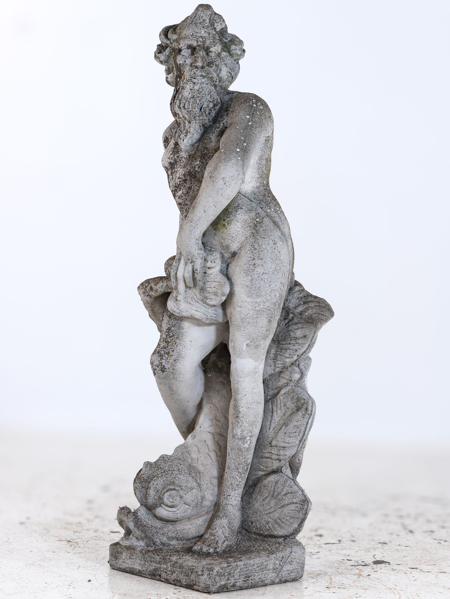 Limestone Garden Figure of Standing Neptune or Poseidon, Denmark circa 1930–50
