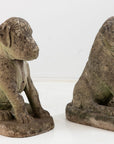 Pair of Composite Stone Boxer Dog Garden Statues, England 1960s