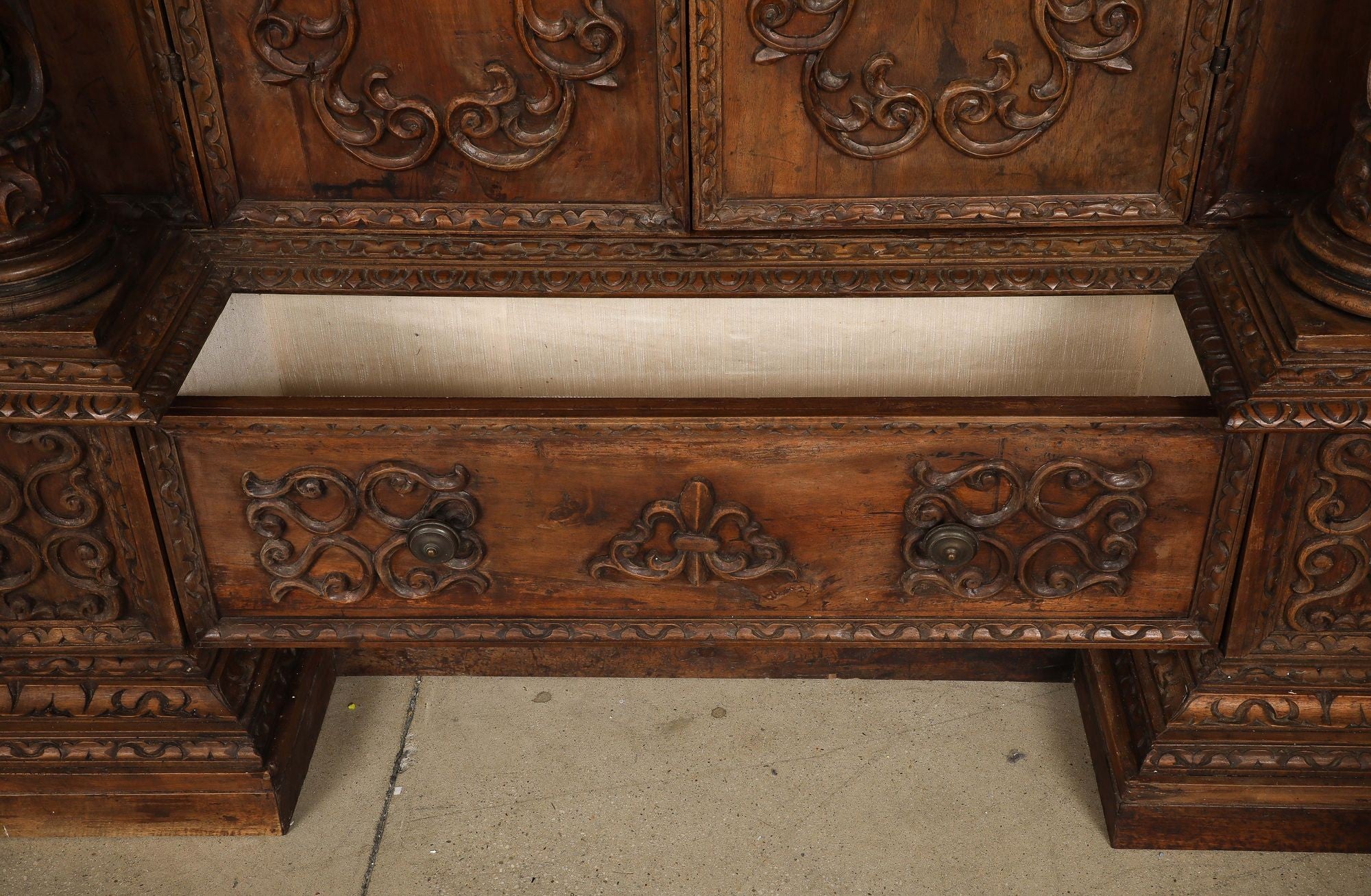 Monumental 18th Century Baroque Italian Walnut Armoire