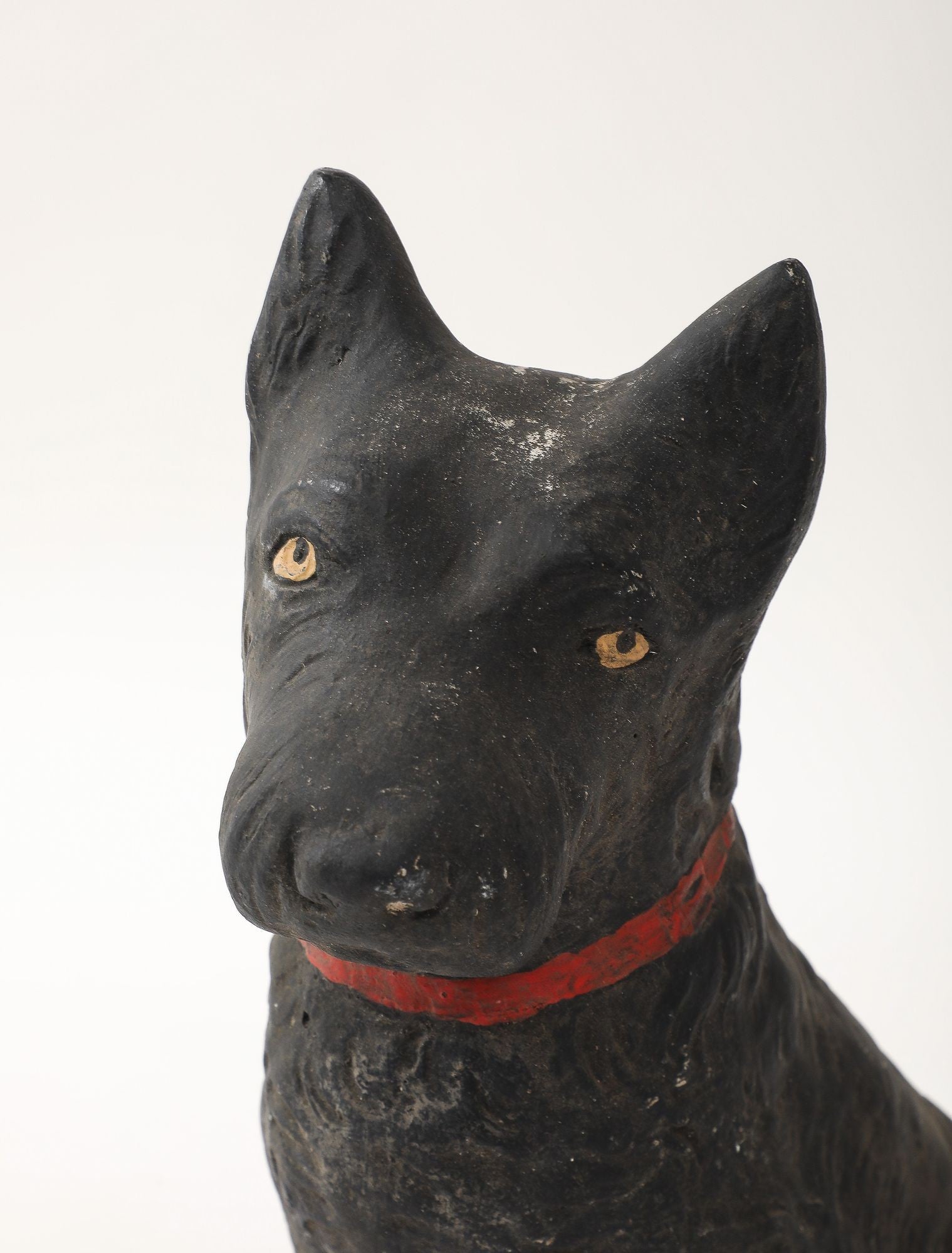 Black Scottie Dog Garden Ornament Reconstituted Stone, English Mid 20th C.