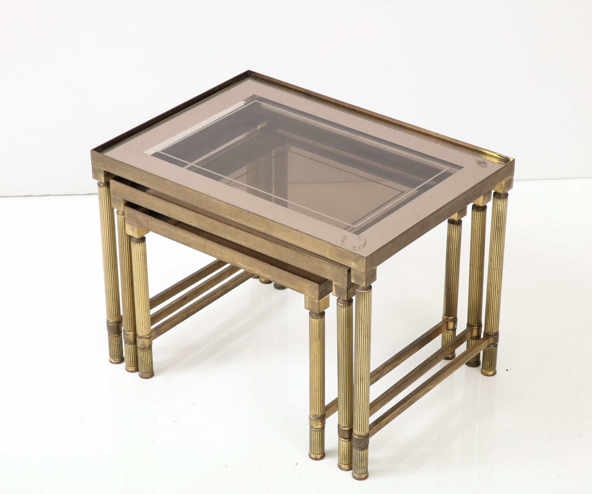 Maison Bagues Trio of Nesting Tables, France Mid 20th Century