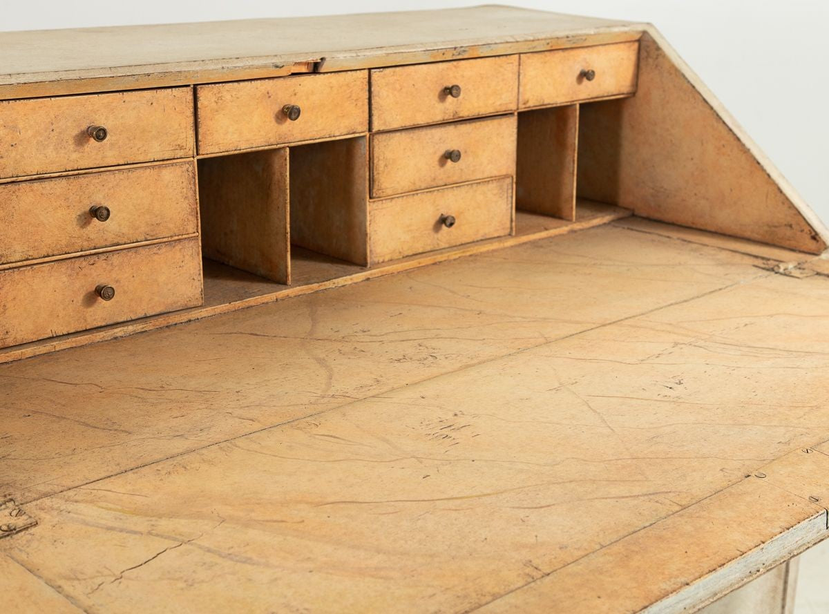 French Painted Secretary Desk with Fallfront, Mid 19th century