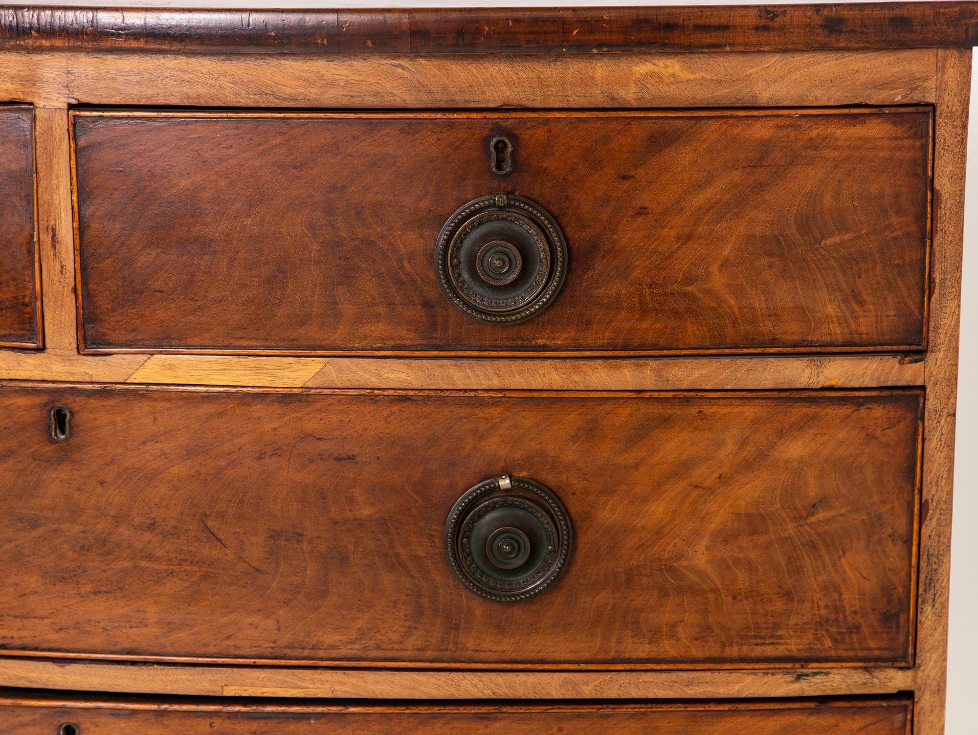 English Bowfront Chest of Drawers, Late 19th Century