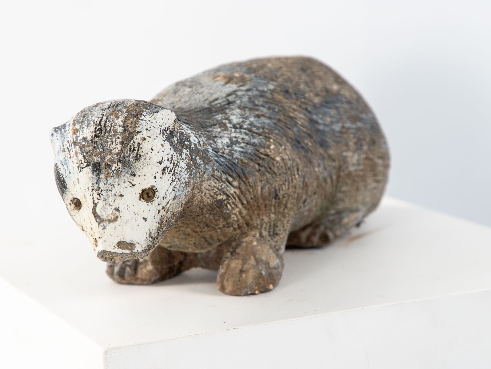 Reconstituted Stone Badger Garden Ornament, England 1960s