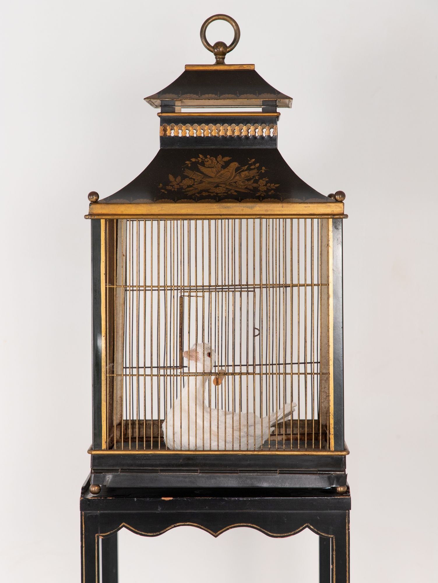 Regency Style Tole Birdcage on Stand, USA, 20th Century