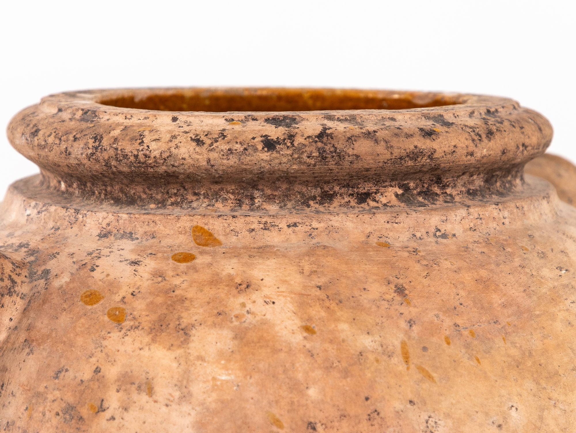 Large Mediterranean Terracotta Olive Jar with Two Handles, Mid-20th Century
