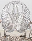 Pair White Painted Swan Back Aluminum Garden Armchairs, Sweden 1960s