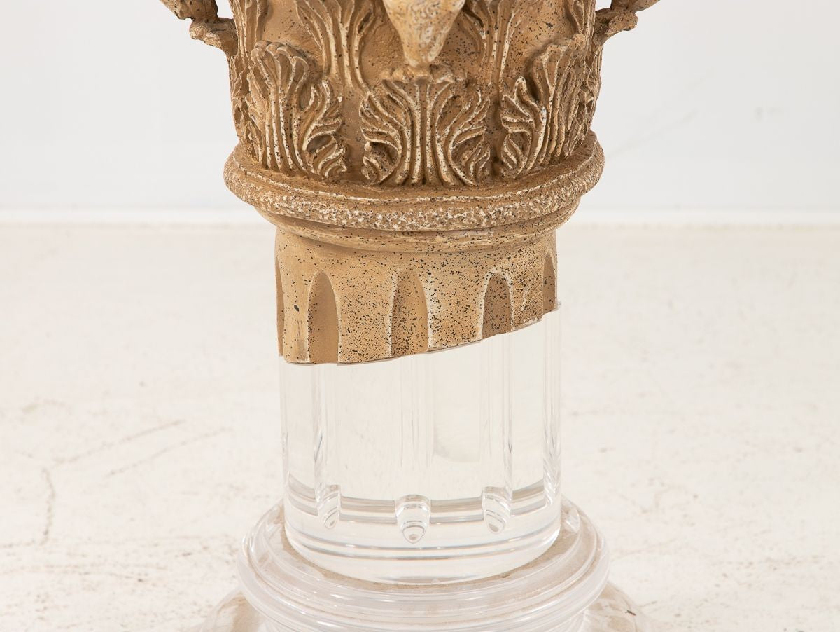 Lucite and Limestone Column or Pedestal