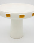 White and Gold Toggle Bowl by Handley Drive, Tall